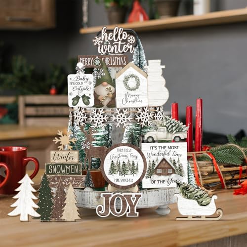 Vercraft Retro Time Fall Halloween Christmas Tiered Tray Decor - 23 Styles