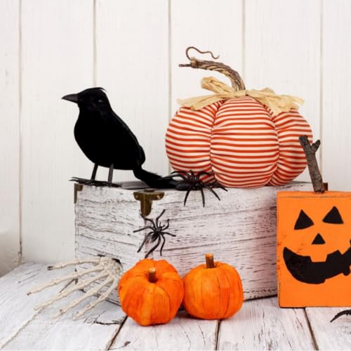 Realistic Black Feathered Crow Decoration for Halloween Home & Garden