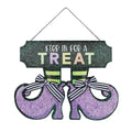 Halloween Witch Boot Door Sign Decorations - Purple MDF Witch Shoes - Spooky Front Door Decor for Halloween Party