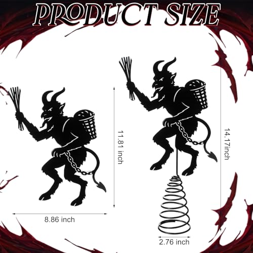 Krampus Christmas Tree Topper - Gothic Halloween Holiday Ornament 11.9 x 9 Inches