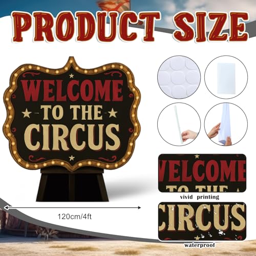 4 Ft Welcome to The Circus Cardboard Standee - Circus Party Decoration with Setup Kit