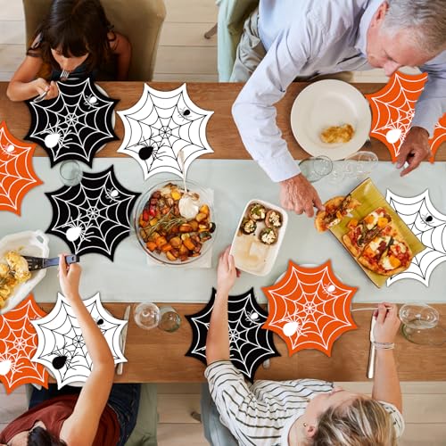 Halloween Spider Web Disposable Paper Napkins 48PCS Spooky Party Supplies