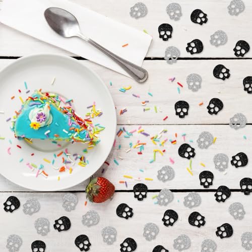120pcs Skull Confetti - Gothic Table Scatter for Birthday and Wedding Decor