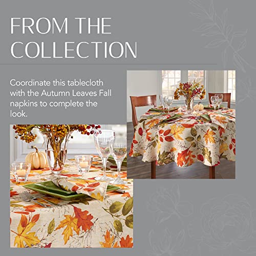 Autumn Leaves Fall Printed Tablecloth 60x144 Inches - Set of 1, Multicolor