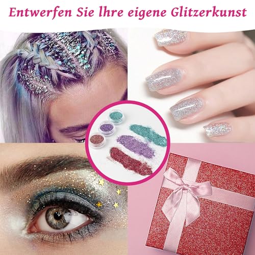 12 Color Temporary Glitter Tattoo Kit for Kids & Adults with 92 Stencils - Includes 2 Diamond Stickers, Glues & Brushes - Party Arts & Crafts Set