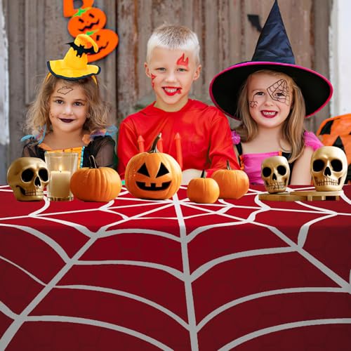 Halloween Spider Web Tablecloth 53x108 Inch Party Decor Outdoor Indoor