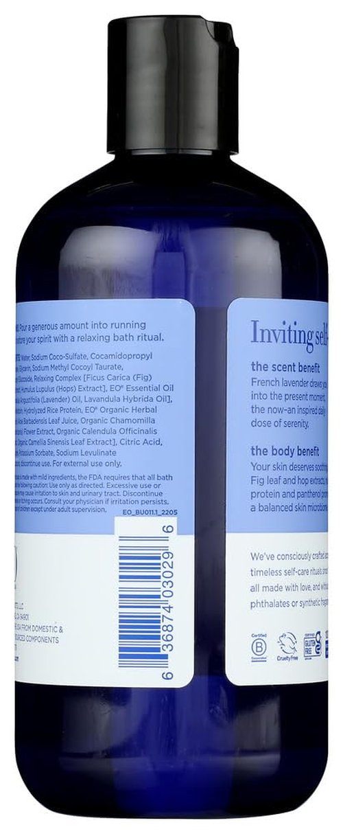 EO Bubble Bath - French Lavender Organic Relaxation | 12 Fl Oz for Soothing Baths