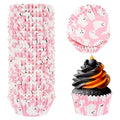 Pink Ghost Halloween Cupcake Liners - 600 Standard Muffin Baking Cups with Ghost Design