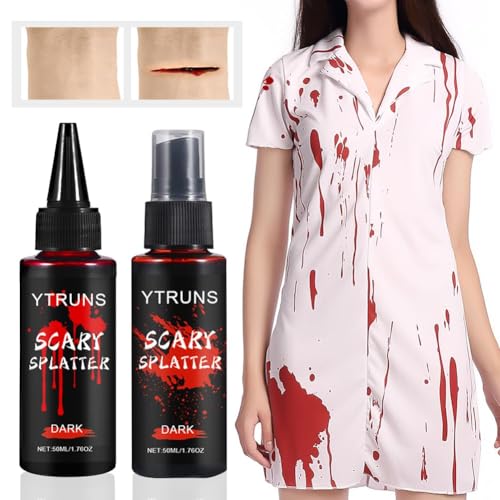 Halloween Fake Blood Makeup Kit Large 1 - Realistic Washable Blood for Zombie Vampire & Monster Cosplay