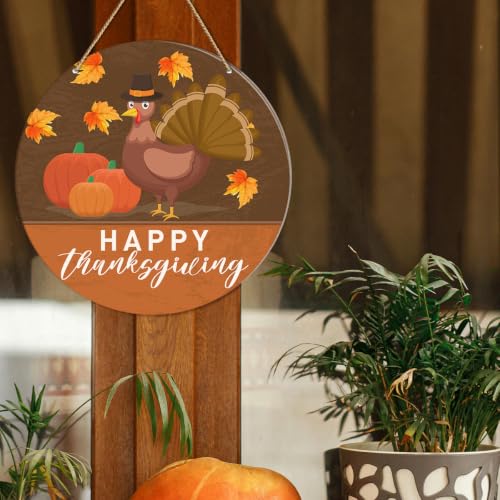 Thanksgiving Fall Door Sign Wall Decor - Wooden Harvest Decor for Front Door