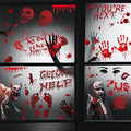 Halloween Window Wall Clings Bloody Handprint Footprint Decals Party Decorations