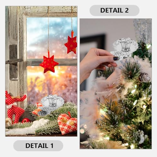 Christmas Tree Candle Holder Clips Set - Gold & Silver Decorative Candle Stands for Holiday Decor