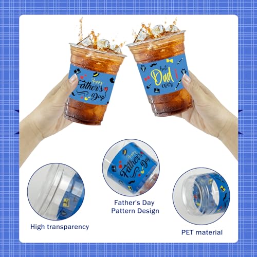 Father's Day Party Cups - 50 Count 12 oz Plastic Drinkware for Dad Celebration