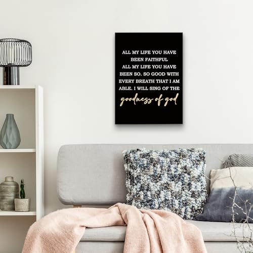 Christian Canvas Wall Art Decor - Goodness of God Scripture, 11x14 Inches - God-1 Variation