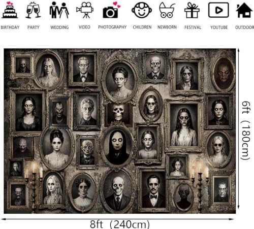 Halloween Haunted Portrait Creepy Scary Backdrop 8x6ft - Variation of THIS listing