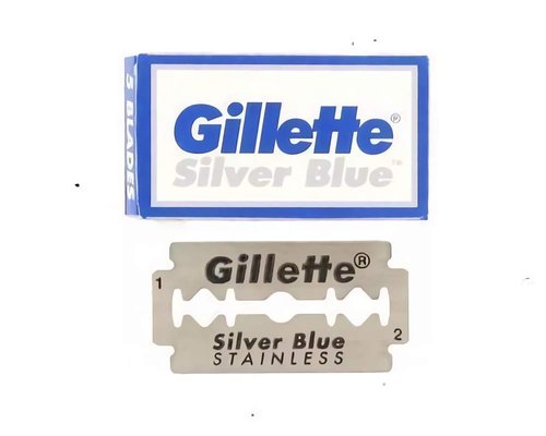 50 Silver Blue Double Edge Razor Stainless Blades Made in Russia