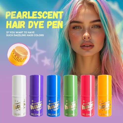 Pearlescent Hair Chalk Comb - Temporary Washable Hair Color for Girls - 02#