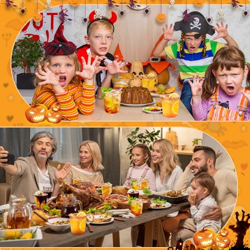 Orange Disposable Plastic Party Cups 12oz Pack of 50 for Halloween & Fall Events - U-Shaped Design