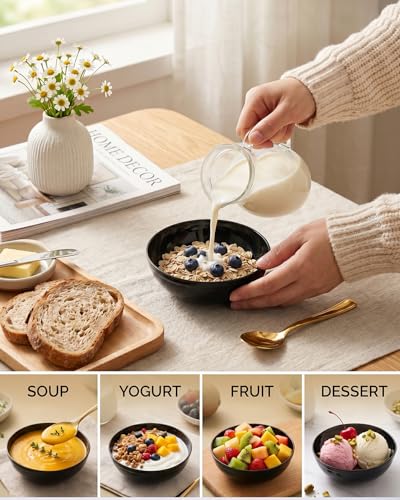 Disposable Black Plastic Bowls - 10oz Party & Graduation Serveware - 50 Pack