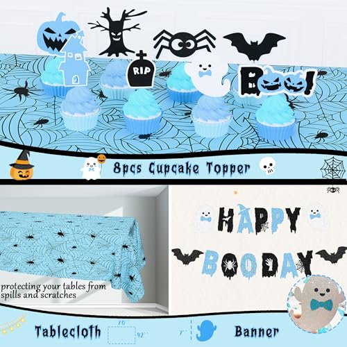 Blue Halloween Boy Party Decorations Balloon Garland Backdrop Banner Set