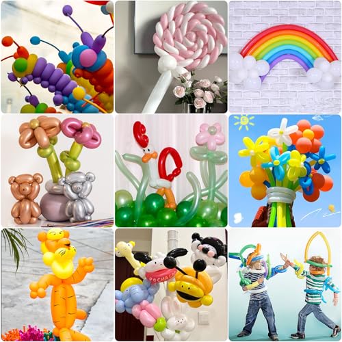 Black Latex Balloon Set - 100 Long Balloons for DIY Animal Models & Decorations