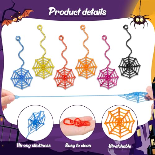 Spider Web Sticky Hands - Halloween Kids Party Favors & Decorations, 30 Pack