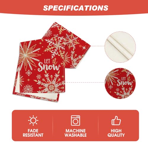 Artoid Mode Snowflakes Winter Table Runner 13x72 Inch - Red Home Decor