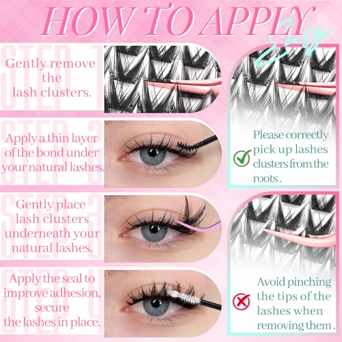 Spark Bunny Lash Clusters - Spiky Anime Style Eyelash Extensions, 8-16mm, Cruelty-Free