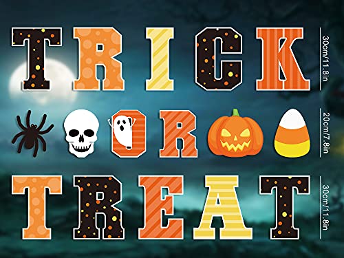 Halloween Yard Signs with Stakes - Trick or Treat, Pumpkin, Spider Decor Set