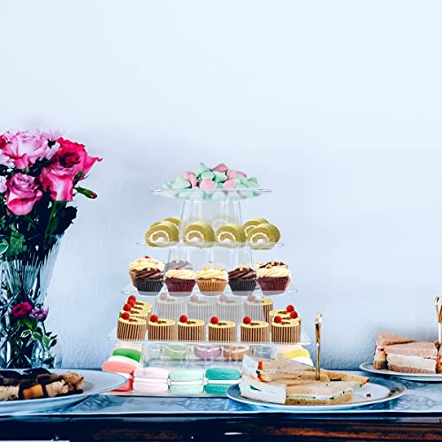 5-Tier Macaron Tower Stand - Clear Dessert Cake Display for Parties & Weddings