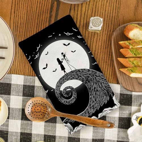 White Halloween Kitchen Towels 18x26 Inches 2-Pack Spooky Home Party Decor