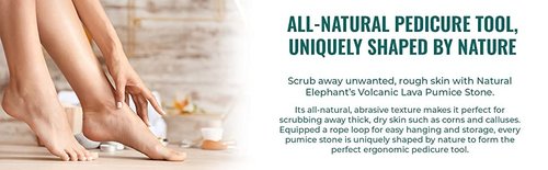 Natural Elephant Pumice Stone for Feet | Volcanic Lava Rock Callus Remover & Foot Scrubber | Pack of 2