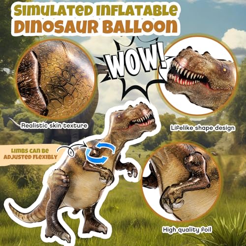 Giant Inflatable Dinosaur Balloons for Party Decorations - 50 Inch Set of 4