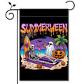 Summerween Garden Flag Spooky Skeleton Ghost Halloween Yard Decor 13x19in