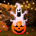 6ft Halloween Inflatable Ghost and Pumpkin Decor Set - Outdoor Spooky Decorations