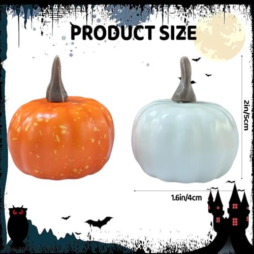 White Foam Pumpkins for Decorating - 12 Pack Mini Craft Pumpkins