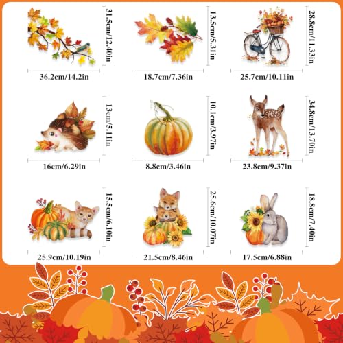 Thanksgiving Window Clings Stickers - Turkey Design, Reusable Holiday Decor
