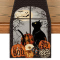 Halloween Table Runner 13x72 Inch Black Orange Spun Polyester Durable Home Decor