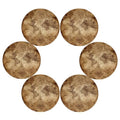 Round Placemat Set of 6 with World Map Design - Heat Resistant & Washable