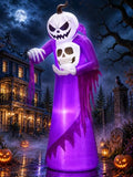 12FT Giant Halloween Inflatable Pumpkin Wizard with LED Lights Outdoor Decor