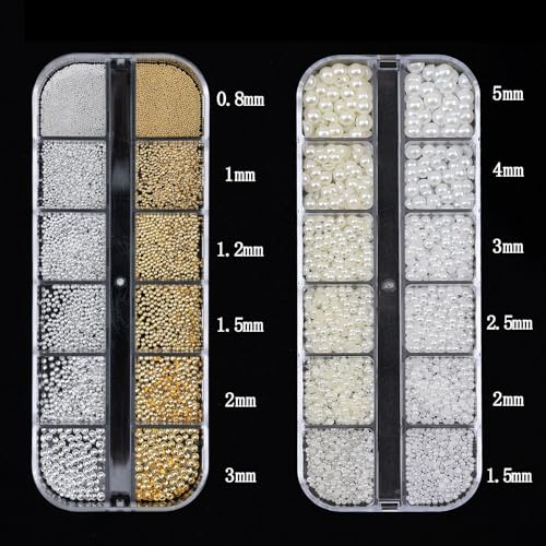 Colorful Flatback Nail Art Pearls & Charms Set for Manicure - VOTACOS