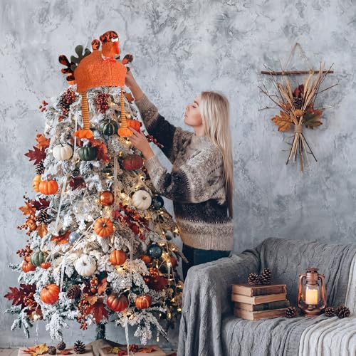 Thanksgiving Turkey Tree Topper - Fall Tree Decoration for Christmas - Variation C