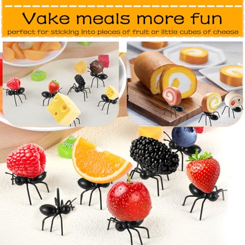 Reusable Ant Toothpicks for Party Decorations - 36 Pack Food-Safe Fruit & Appetizer Picks