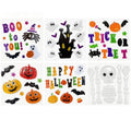 Halloween Window Gel Clings - 6 Sheets Flexible Stickers for Glass, Spooky Decor