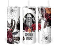 Gothic 20oz Insulated Travel Mug with Skeleton Mermaid Roses & Feathers