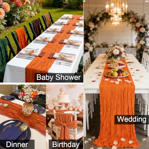 Orange Cheesecloth Table Runner 21×120 Inches - 10ft, Wedding & Event Decor — Variation of THIS listing