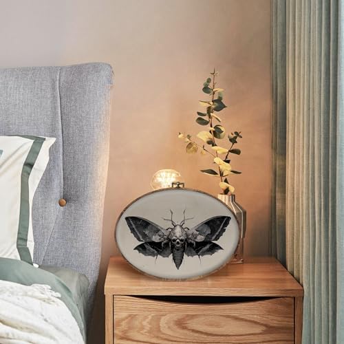 Halloween Gothic Moth Skull Wall Art with Butterfly Variation - Dark Academia Canvas Decor, 8.5x11 Inch