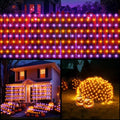 Halloween Net Lights Outdoor 360 LED String Lights - Orange & Purple - 12x5 FT with 8 Modes & Connectable, IP65 Waterproof, Festive Decoration