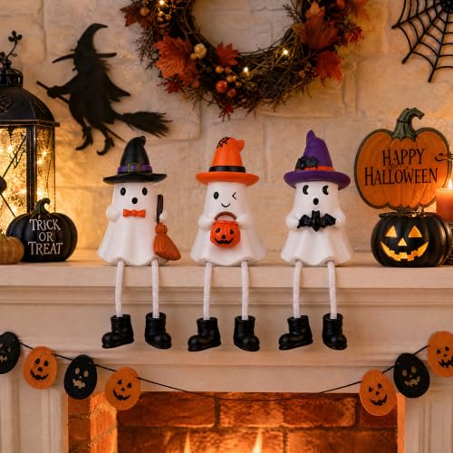 Halloween Ghost Decorations Set - Dangling Legs with Accessories, 3 Pcs - Variation: Halloween-Ghost