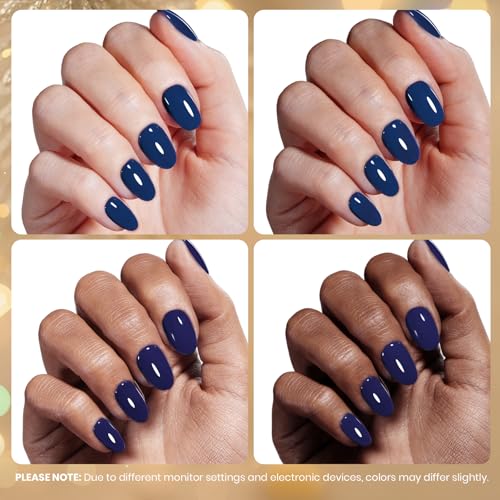 Navy Blue Gel Polish - Dark Eclipse Blue 15ML with Creme Blue Variation